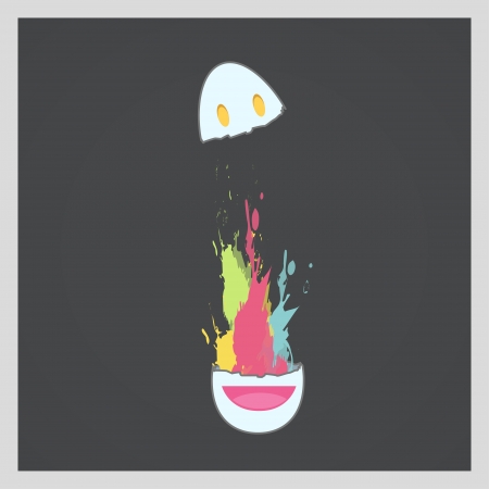 Cute colorful broke egg. Vector design.のイラスト素材