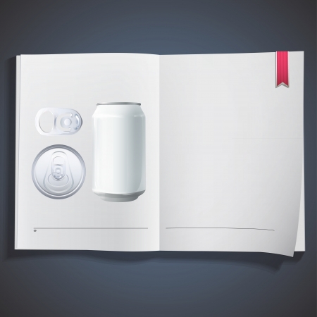 Can and elements inside a book  Vector design のイラスト素材