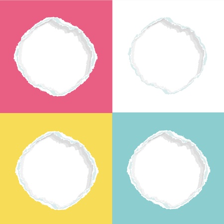 Collection of colorful hole paper.  design. のイラスト素材