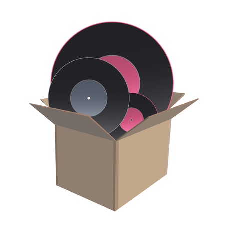 Vinyl in box. のイラスト素材