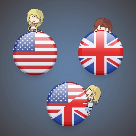 Kids holding English icon. Vector design.のイラスト素材