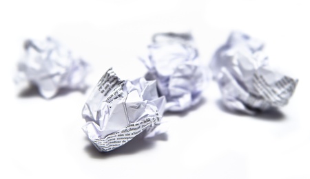 Junk paper isolated on whiteの写真素材