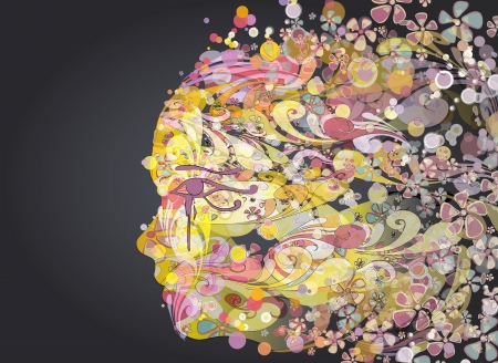 Abstract face. Vector design.のイラスト素材