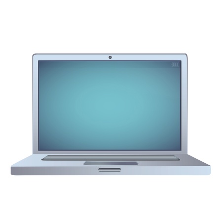 Modern laptop over white background. Illustration.のイラスト素材