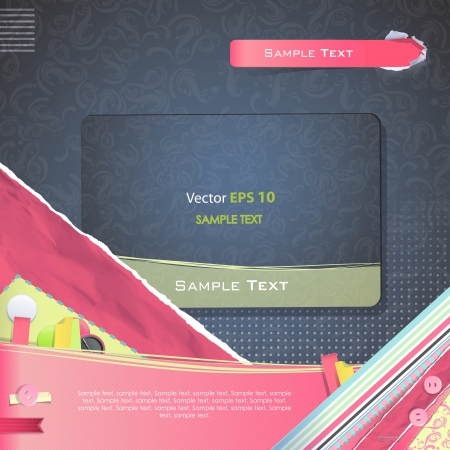 Business card over vintage background. Vector design.のイラスト素材