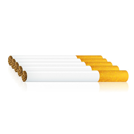 Group of cigarettes isolated over white background のイラスト素材