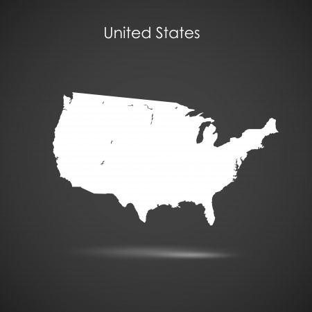 Silhouette of America over grey backgroundのイラスト素材