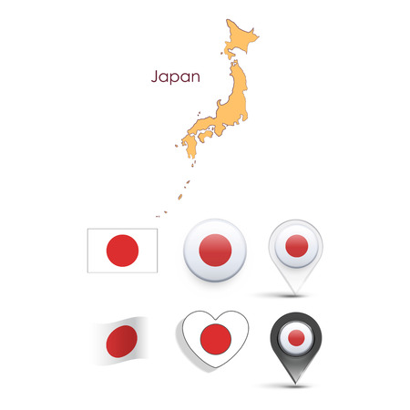 Set of Japan elementsのイラスト素材