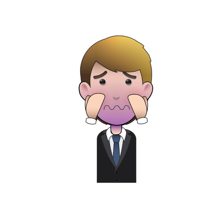 Fear businessman isolated over white background  Vector design  のイラスト素材