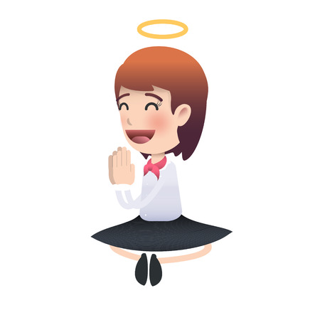 woman zen over isolated background. Vector design のイラスト素材