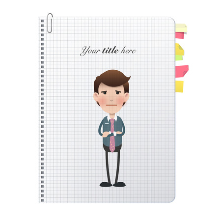 angry businessman printed on book over white backgroundのイラスト素材