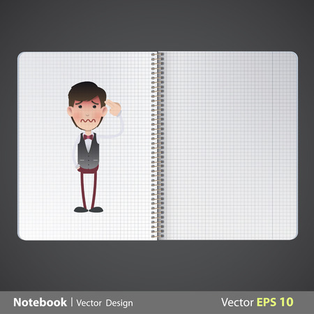 Man commits suicide printed in notebook. Vector designのイラスト素材