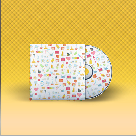 Cd with cover. Vector design. のイラスト素材
