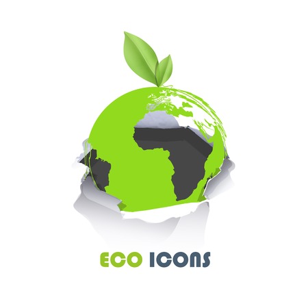 Bulb inside hole paper over white backgroundのイラスト素材