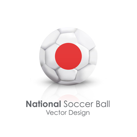 Soccer ball of Japan over white backgroundのイラスト素材