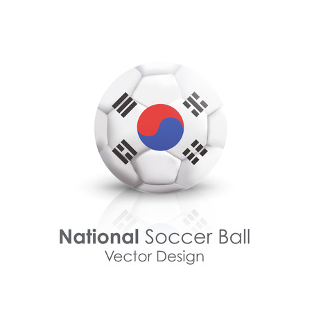 Soccer ball of South Korea over white backgroundのイラスト素材
