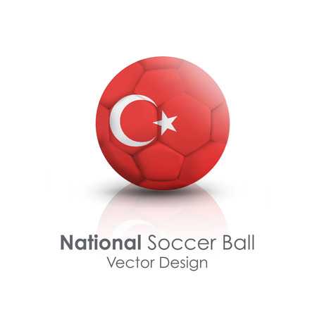 Soccer ball of Turkey over white backgroundのイラスト素材