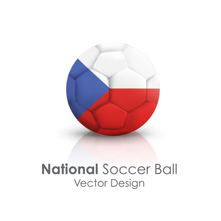 Soccer ball of Czech Republic over white backgroundのイラスト素材