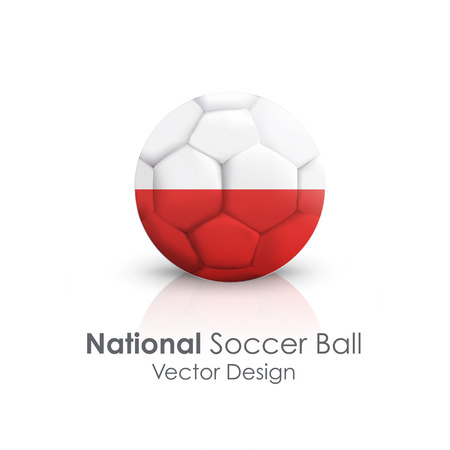 Soccer ball of Poland over white backgroundのイラスト素材
