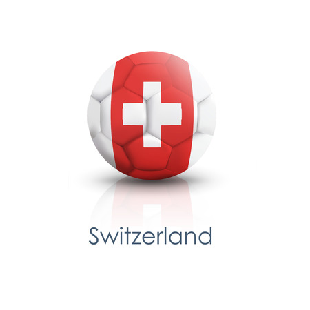 Soccer ball of Switzerland over white backgroundのイラスト素材