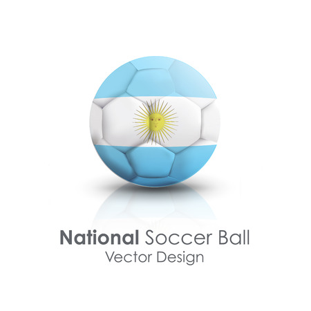 Soccer ball of Argentina over white backgroundのイラスト素材