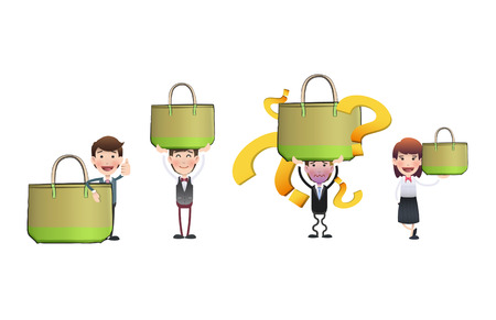 Business people with bags over white background. Vector design のイラスト素材