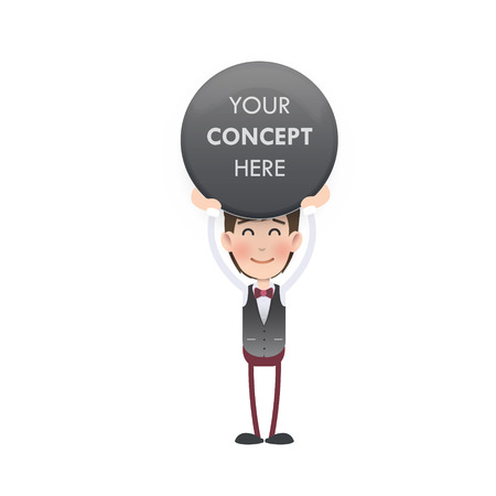 Business people holding button web over white background. Vector design.のイラスト素材