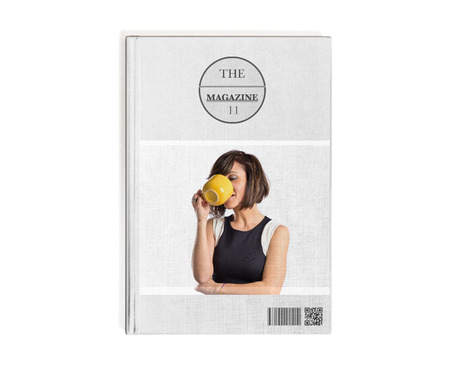 Pretty girl drinking coffee printed on bookの写真素材
