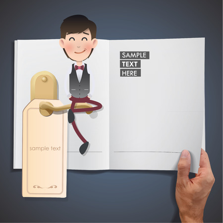 Business people with doorのイラスト素材