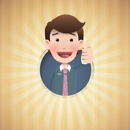 Business people inside hole paperのイラスト素材