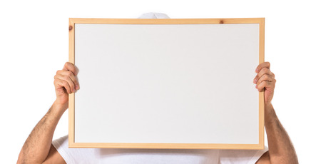 Chef holding empty placard