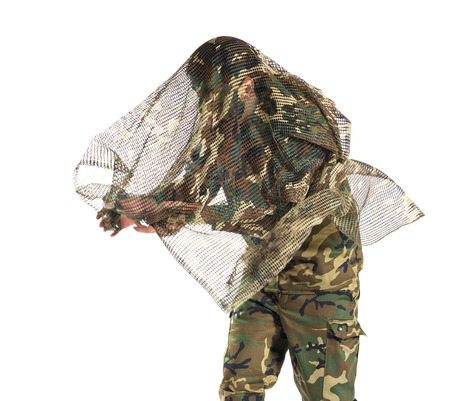 Soldier over whiteの写真素材