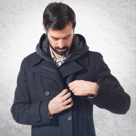 Handsome man over white backgroundの写真素材