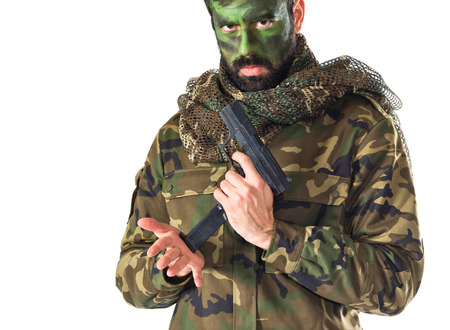 Soldier with a gun