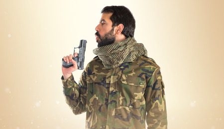 Soldier holding a gun