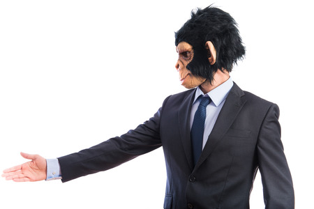 Monkey man making a dealの写真素材