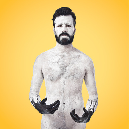 Demon with black handsの写真素材