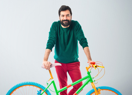 man on bikeの写真素材