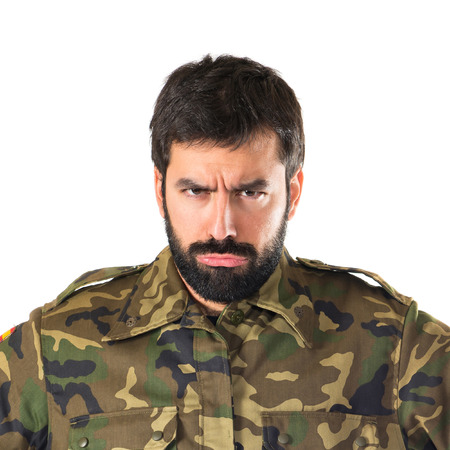 Sad soldierの写真素材