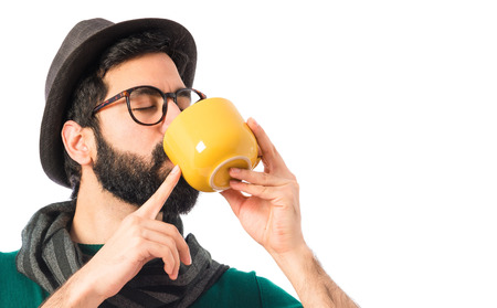 Man drinking coffeeの写真素材