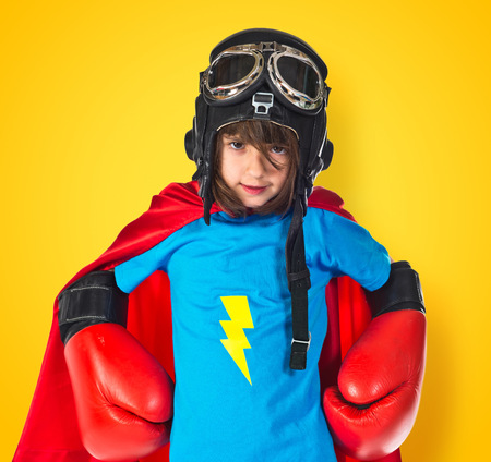 Girl dressed like superheroの写真素材