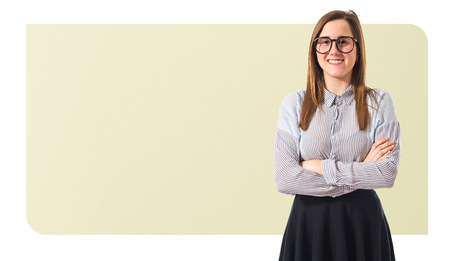 Twin sisters with their arms crossedの写真素材