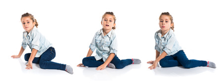 Blonde cute girlの写真素材