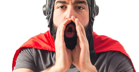 Superhero shoutingの写真素材