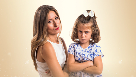 Sad mother and daughterの写真素材