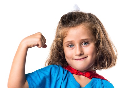 Kid dressed like superheroの写真素材