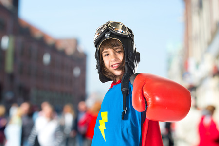 Girl dressed like superheroの写真素材