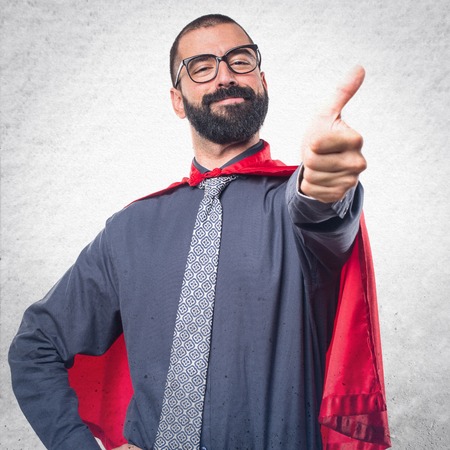 Super hero  with thumb upの写真素材