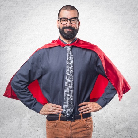 Super hero over whiteの写真素材