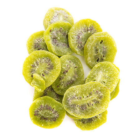 kiwi dried over whiteの写真素材